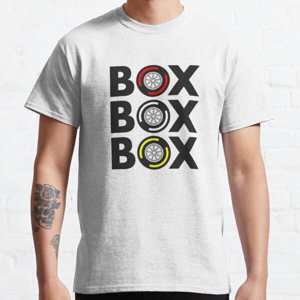 Diseño de compuesto de neumático "Box Box Box" F1 Camiseta clásica