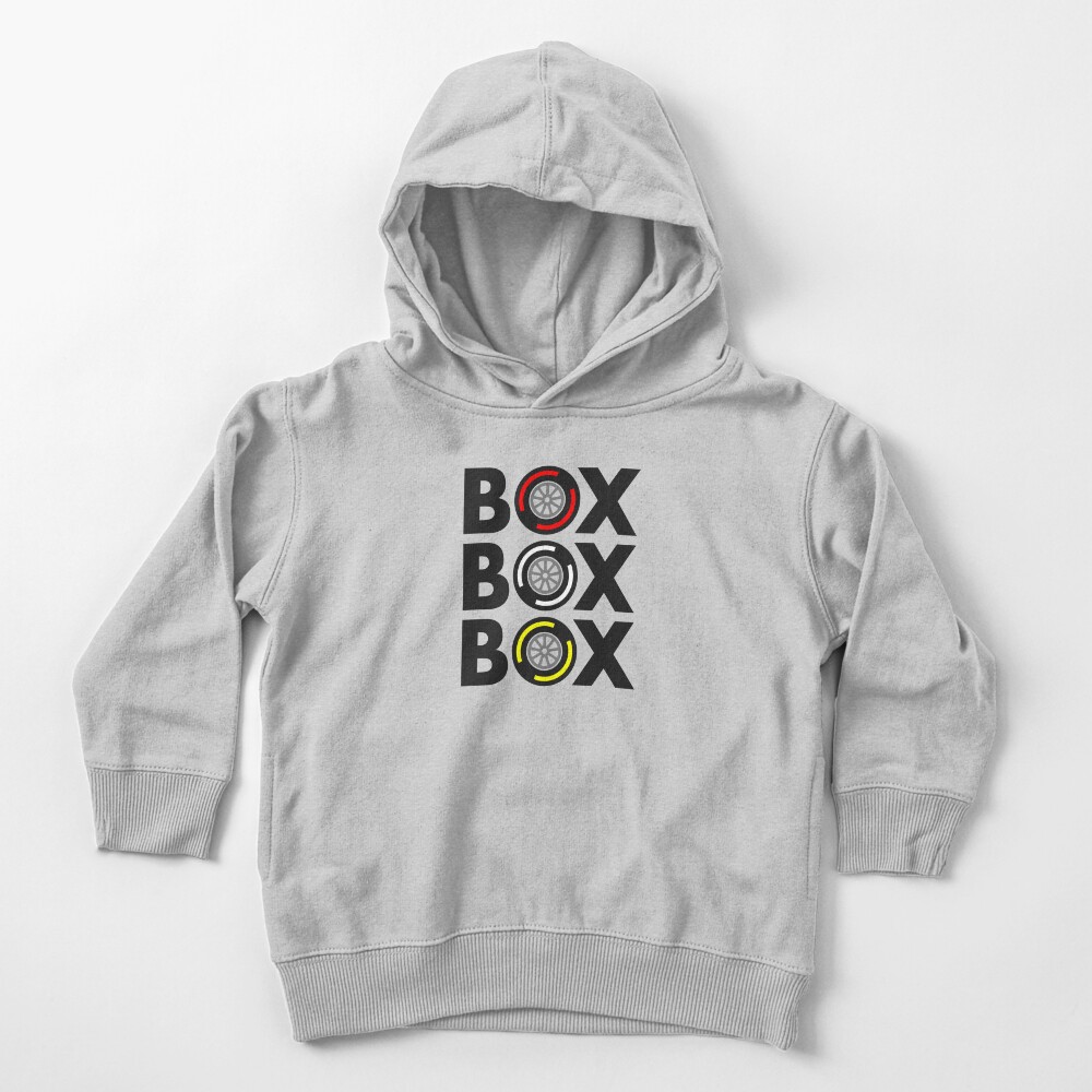 "Box Box Box" F1 Tyre Compound Design Toddler Pullover Hoodie