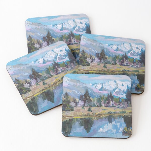 Item preview, Oil painting Canada Lake mountains designed and sold by DmitrySkripnyc.