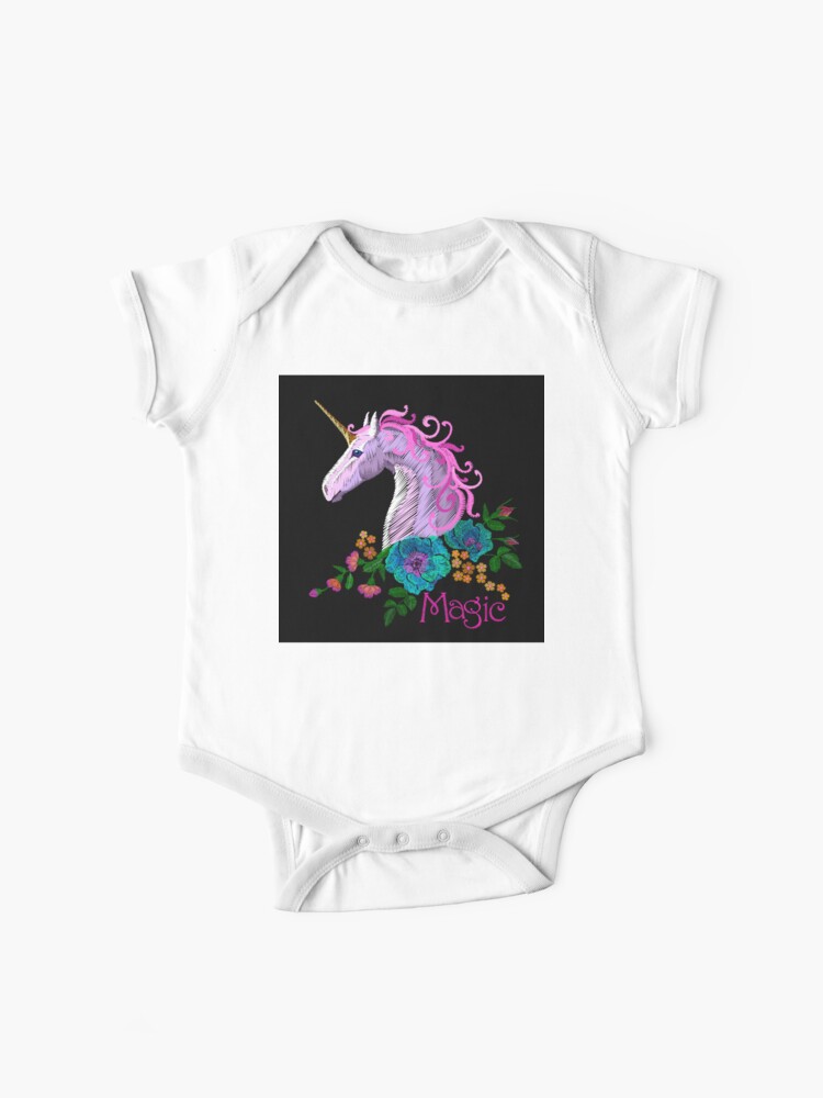 Unicorn and The Inscription Magic Kids Print Graphic Tee Short Sleeve T-Shirt