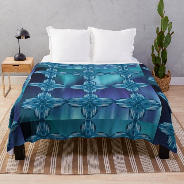 Item preview, Ocean Blue Waves Cute Summer Scuba Diving Pattern Classic Graphic Design Fashion Throw Blanket designed and sold by CoolMolo.