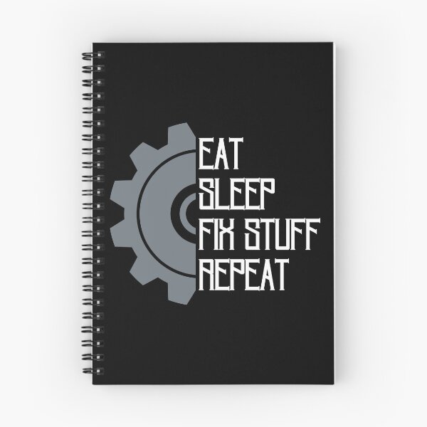Item preview, Eat sleep fix stuff repeat funny mechanical tools gear wheel designed and sold by Randa Ranmania.
