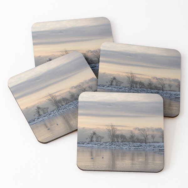 Item preview, Two Swans, Sleeping - Serene Winter Lake Scene designed and sold by Georgia Mizuleva.
