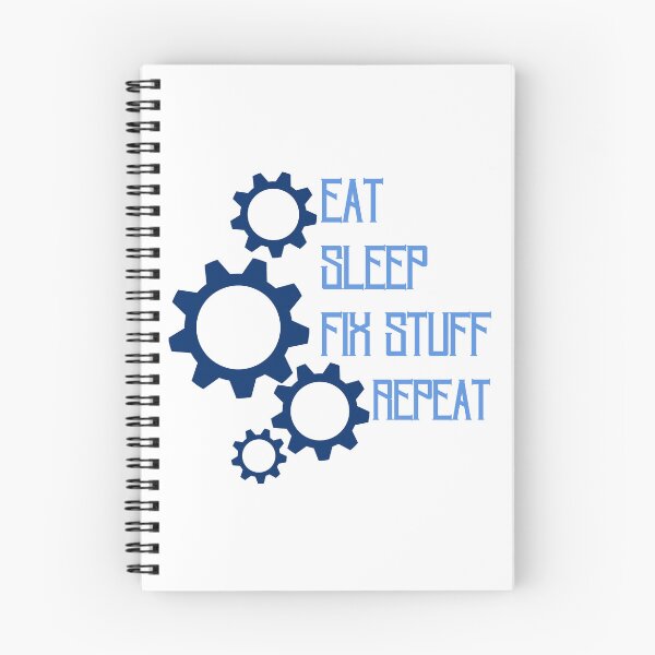 Item preview, Eat sleep fix stuff repeat funny mechanical gear designed and sold by Randa Ranmania.