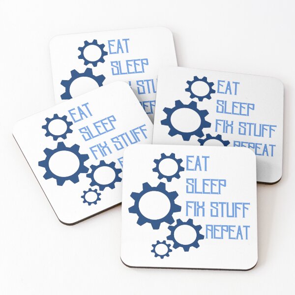 Item preview, Eat sleep fix stuff repeat funny mechanical gear designed and sold by Randa Ranmania.