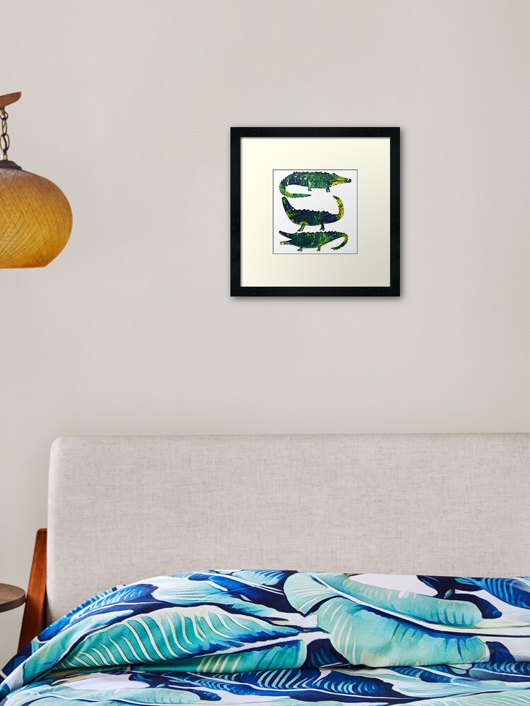 Framed Art Print, Crocodiles designed and sold by Helen Houghton