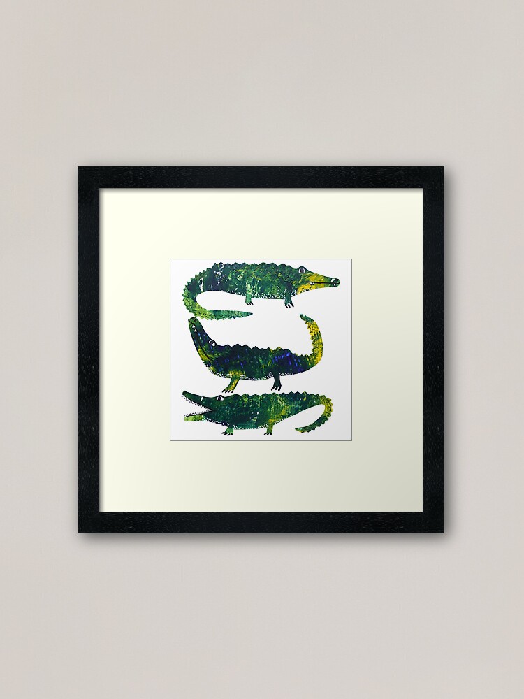 Thumbnail 2 of 7, Framed Art Print, Crocodiles designed and sold by Helen Houghton.