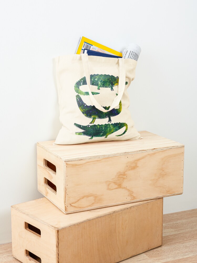 Thumbnail 4 of 5, Tote Bag, Crocodiles designed and sold by Helen Houghton.