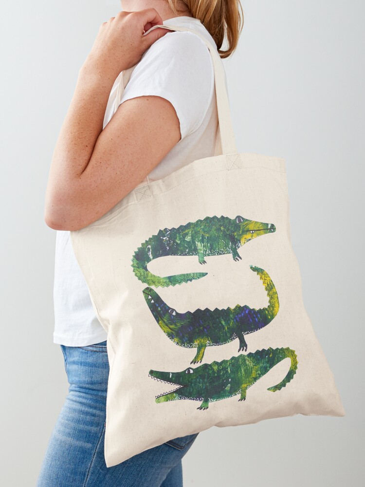 Thumbnail 1 of 5, Tote Bag, Crocodiles designed and sold by Helen Houghton.