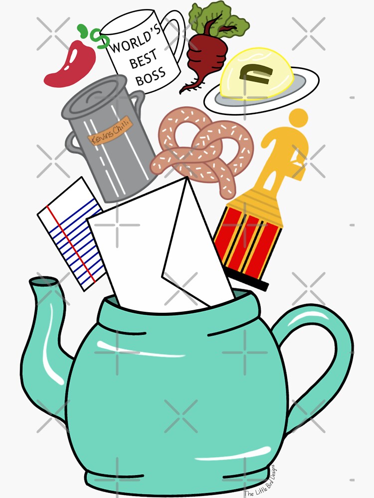 "Pam's Teapot Office Art" Sticker for Sale by lilbirddesigns Redbubble