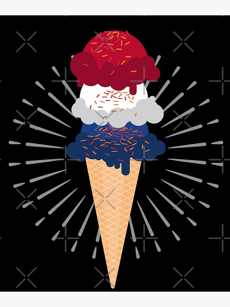 Memorial Day 4th Of July Holiday Patriotic Ice Cream Cones Poster For Sale By Inalik Redbubble 