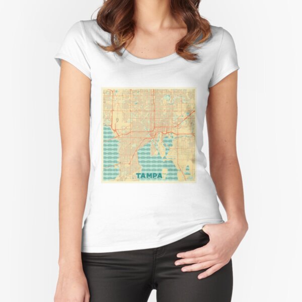  Tampa Map Retro Fitted Scoop T-Shirt