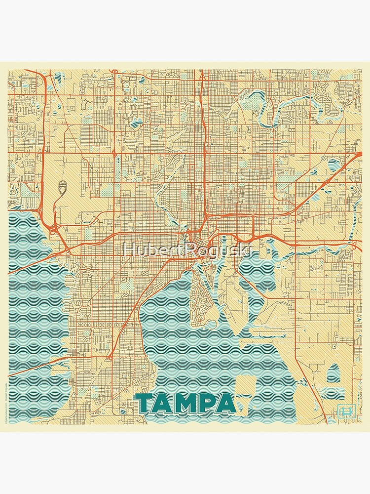 Tampa Map Retro by HubertRoguski