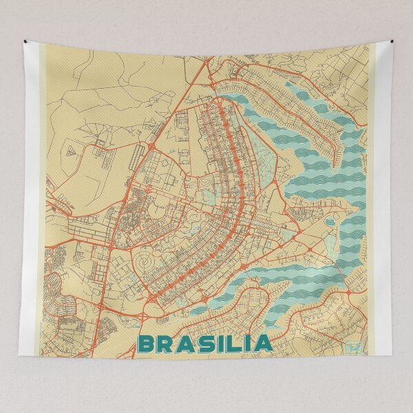 Item preview, Brasilia Map Retro designed and sold by HubertRoguski.