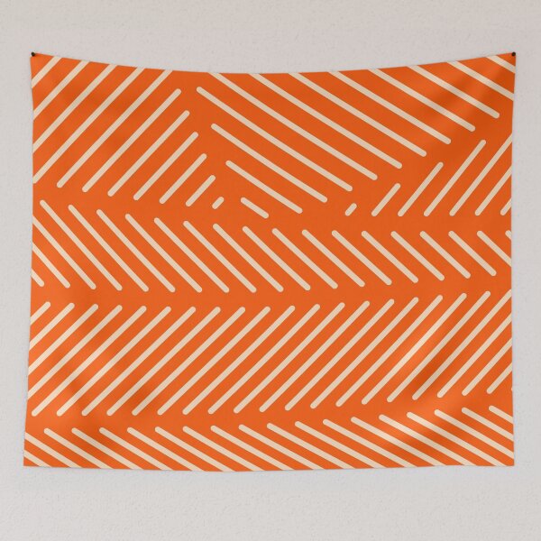 Item preview, Orange Minimal Diagonal Line Patch Pattern  designed and sold by patternsoup.