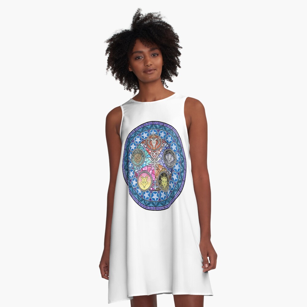 Vista previa del artículo con la obra «Vestido acampanado», diseñado y vendido por MHeartz.