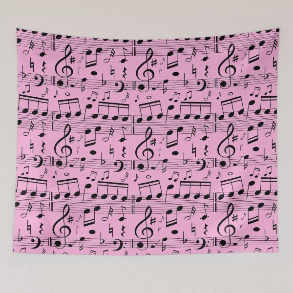Item preview, Repeat Pattern | Pink Sheet music notes designed and sold by TMBTM.