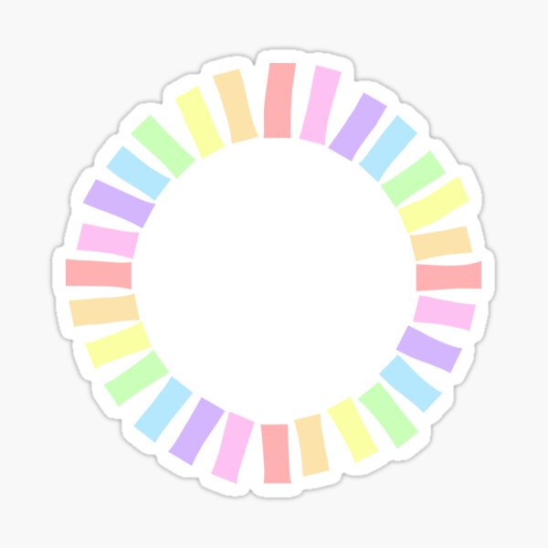 Rainbow round frame Sticker