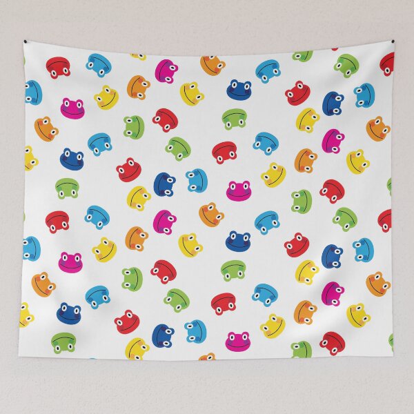 Item preview, Rainbow Coloured Smiling Frog Face Rotating Pattern Illustration designed and sold by DeliveryGeorge.