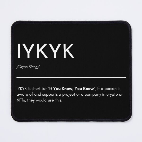 Item preview, IYKYN Crypto designed and sold by CryptoBeings.