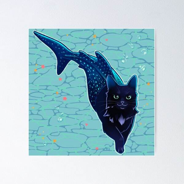 Item preview, Fluffy Black Purrmaid designed and sold by Tiny Little Raccoon Hands.
