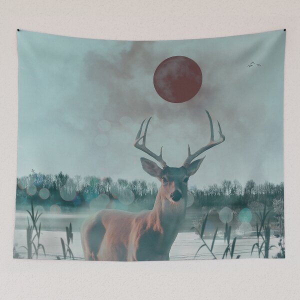 Item preview, Deer in winter landscape designed and sold by EightBitStrana.