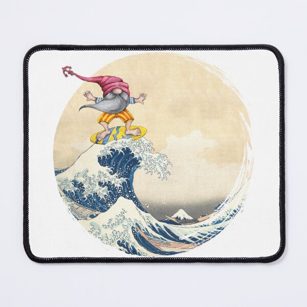 Item preview, Surfing Gnome Riding Great Wave Off Kanagawa designed and sold by Dibble Dabble Designs.