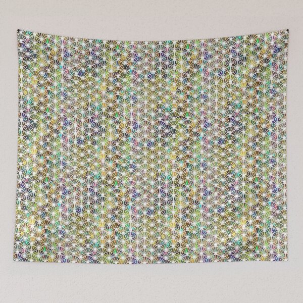 Item preview, Japanese holographic print with Uchiwa pattern (folding fans) designed and sold by VectoriasSecret.