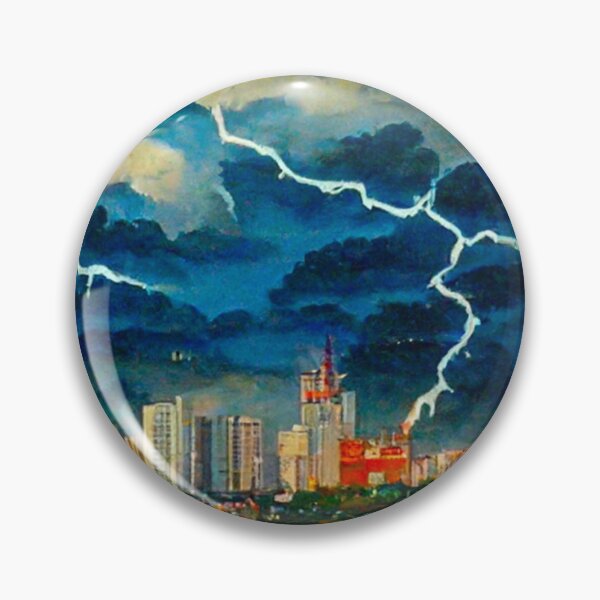 Item preview, Lightning Over a Cartoon Metropolis designed and sold by Angela Bull.