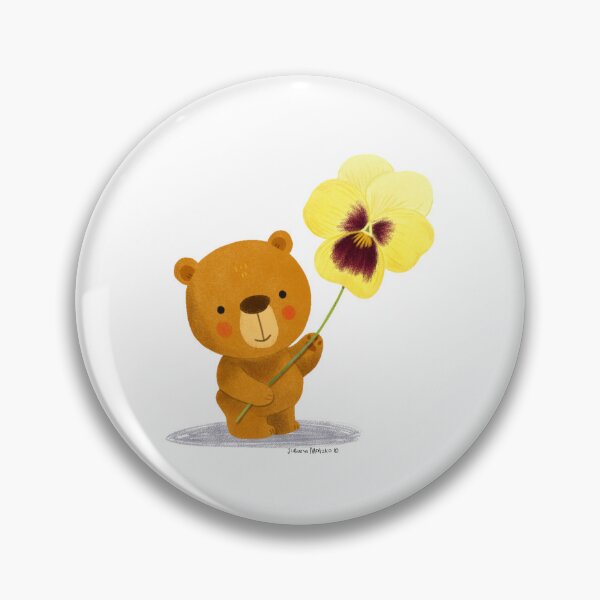 Item preview, Cute Bear and Yellow Pansy Flower designed and sold by julianamotzko.