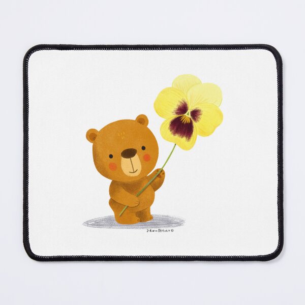 Item preview, Cute Bear and Yellow Pansy Flower designed and sold by julianamotzko.