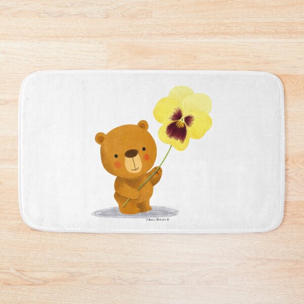 Item preview, Cute Bear and Yellow Pansy Flower designed and sold by julianamotzko.