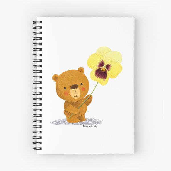 Item preview, Cute Bear and Yellow Pansy Flower designed and sold by julianamotzko.