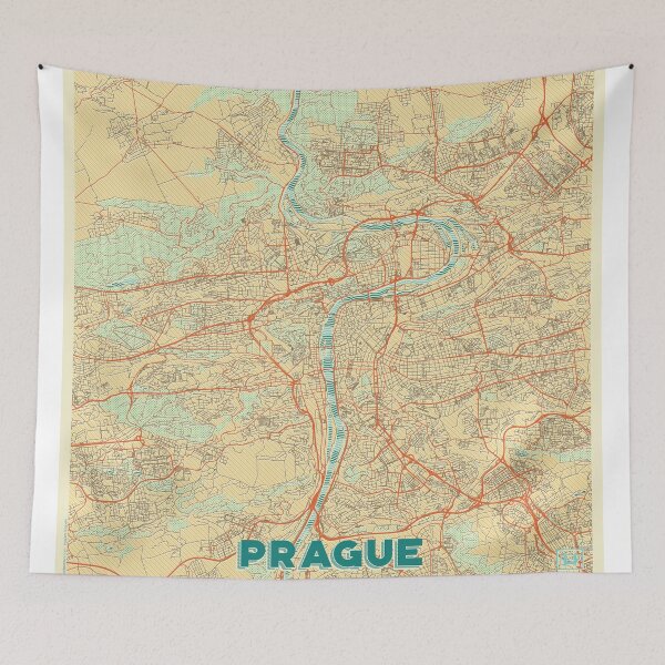 Item preview, Prague Map Retro designed and sold by HubertRoguski.