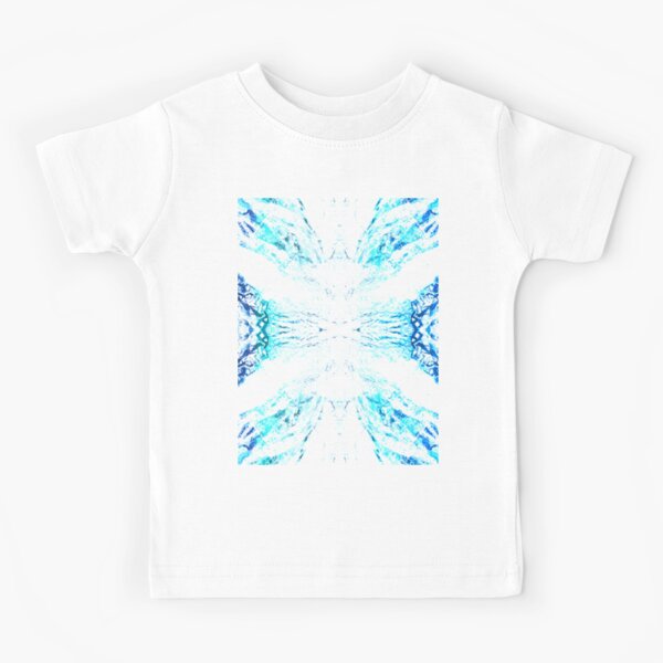 STYLISH PAINT BLUE CYAN WHITE MARINE AQUA BLOCKISM. Kids T-Shirt
