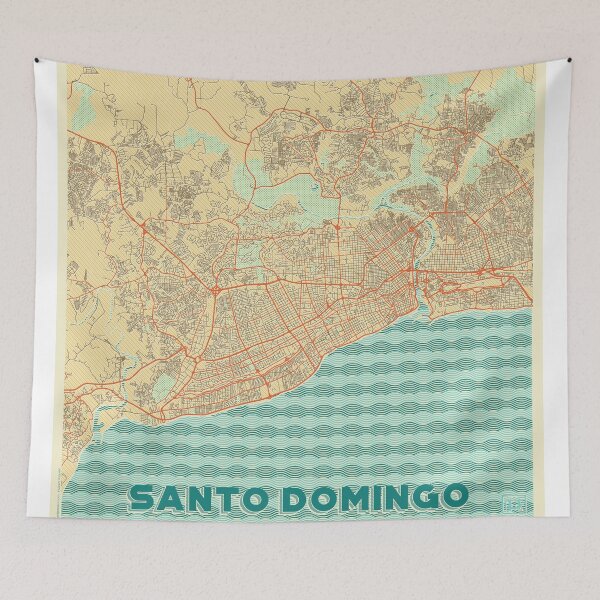 Item preview, Santo Domingo Map Retro designed and sold by HubertRoguski.