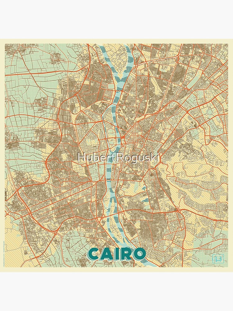Cairo Map Retro by HubertRoguski