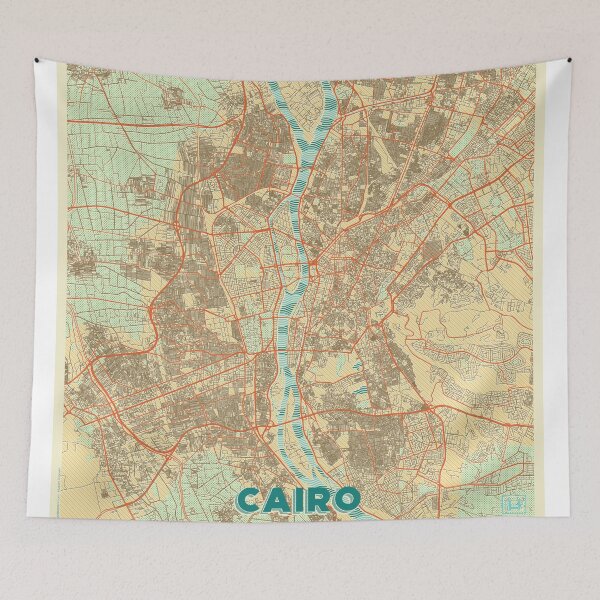 Item preview, Cairo Map Retro designed and sold by HubertRoguski.