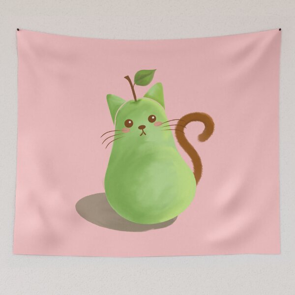 Item preview, Pear Cat Abstract Art, Cute Cat Art designed and sold by Alondra.