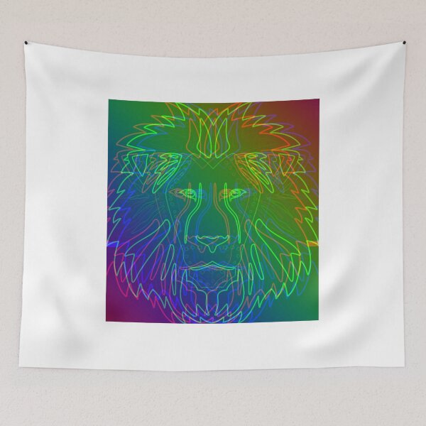 Item preview, animated multicolored colorful lion designed and sold by mrelax57700.