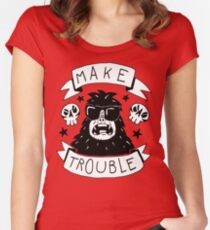 Make trouble - anarchy gorilla Women's Fitted Scoop T-Shirt