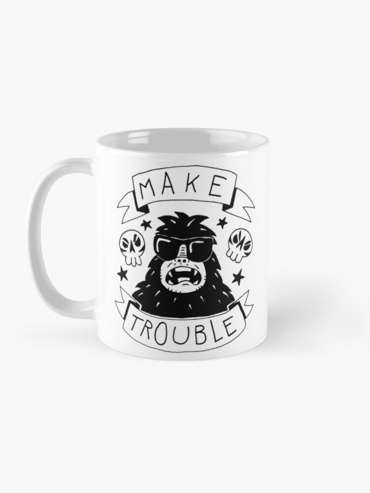 Coffee Mug, Make trouble - anarchy gorilla designed and sold by DiabolickalPLAN