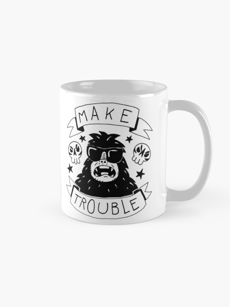Alternate view of Make trouble - anarchy gorilla Coffee Mug