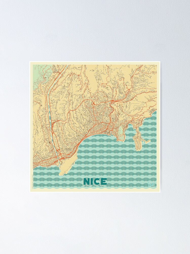Alternate view of Nice Map Retro Poster