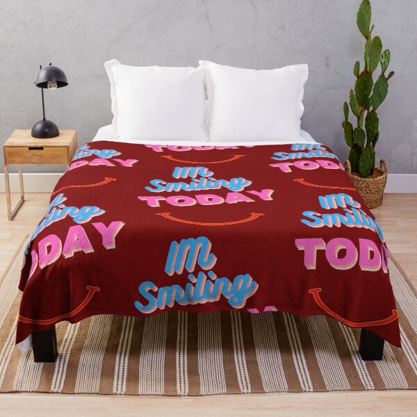 Item preview, Im Smiling Today Alive Feel Good Breath Good Enjoy Your life Now Throw Blanket designed and sold by CoolMolo.