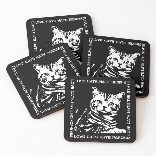 Item preview, love cats hate sexism, the state, fascism and homophobia designed and sold by ORNOL.