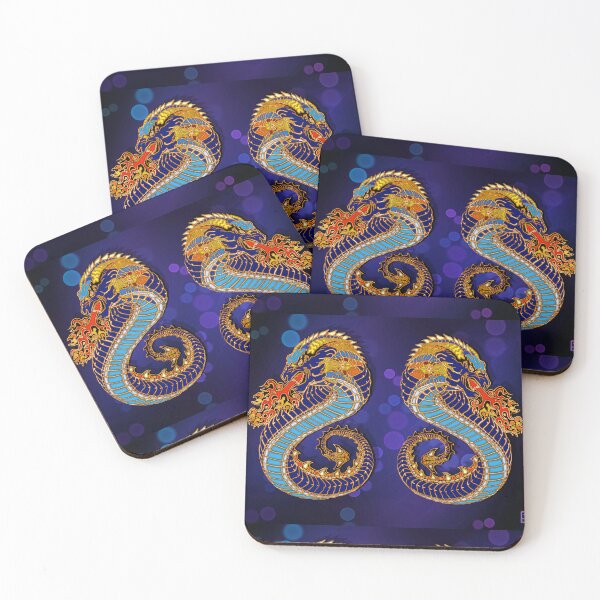 Item preview, Double Golden Laced Ornate Fire Breathing Dragons  designed and sold by sodsworld.