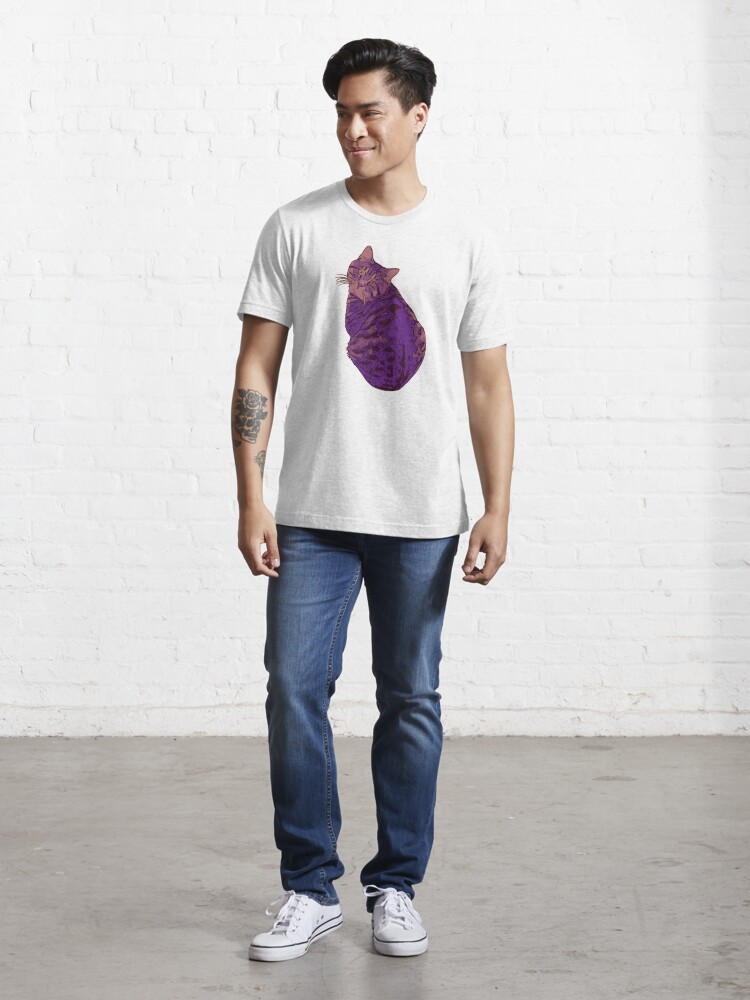 Fat Tabby Cat Purple | Essential T-Shirt