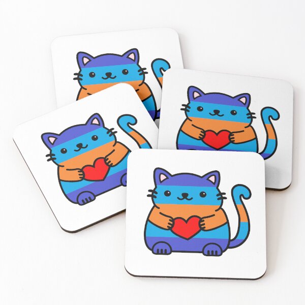 Item preview, Multigender Pride Flag Kitty designed and sold by ilexdesigns.