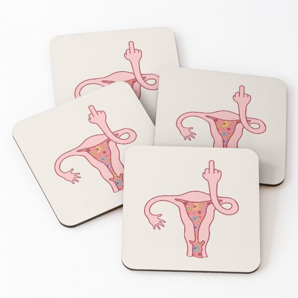 Item preview, Middle Finger Uterus Pro Choice Feminist, Uterus Finger with Flowers designed and sold by Cátia Lima.